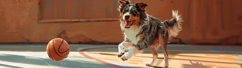 Chitrmela an Australian Shepherd dog playing on a basketball cou 82afb6f3 2155 4a70 83f1 eff532edaa4b 3