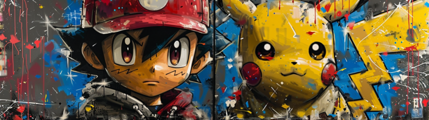 Chitrmela Ash and Pikachu in the style of Alec Monopoly   ar 329 1df09843 7085 47dd b101 3b6b8603175e 0