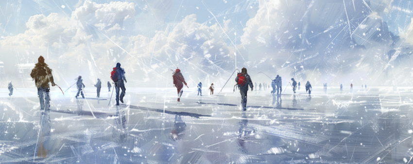Chitrmela Ice fishing peopleTerragen renderHDImpasto style illus a1a1e7e6 0734 4222 a0c2 51818cee5203 1