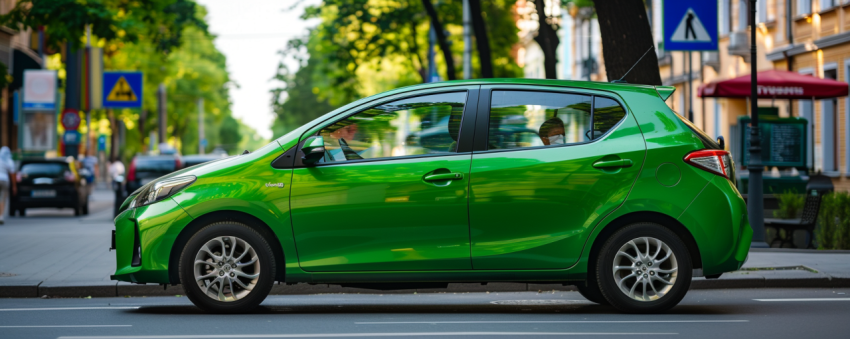 Chitrmela green toyota yaris car parked and taxi driver drop off d6c8e504 4ec7 45e4 a376 664586f8db28 0