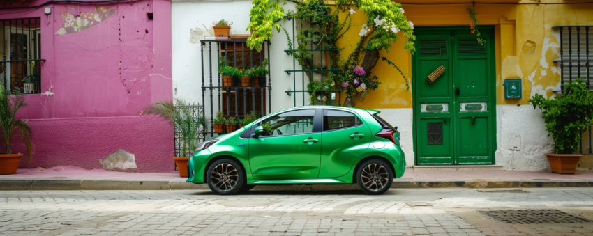 Chitrmela green toyota yaris car parked and taxi driver drop off d6c8e504 4ec7 45e4 a376 664586f8db28 1