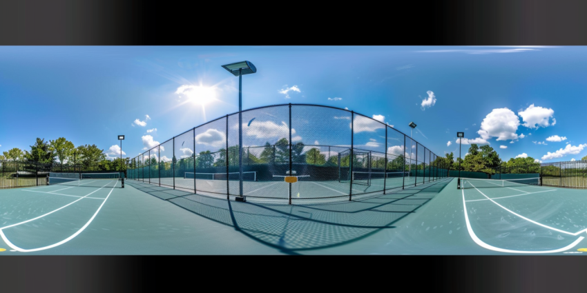 Chitrmela equirectangular photograph of a pickleball court   ar  09586603 7ab4 4e34 9166 417dc66d52c9 1