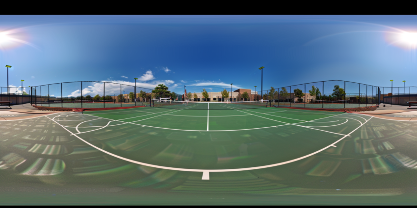 Chitrmela equirectangular photograph of a pickleball court   ar  09586603 7ab4 4e34 9166 417dc66d52c9 2