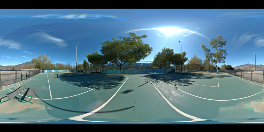 Chitrmela equirectangular photograph of a pickleball court   ar  09586603 7ab4 4e34 9166 417dc66d52c9 3