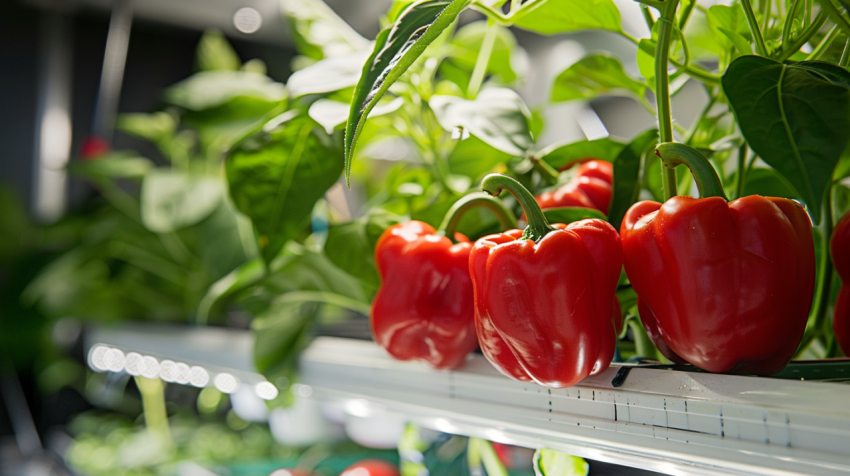 Chitrmela harvesting peppers from a hydroponic system in kitchen 6b450fad 347c 4480 be27 e19cf6a51b3f 3