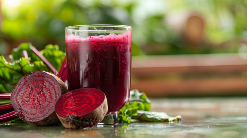 Chitrmela beetroot and a glass of red smoothie in the style of l c0adfc8d b863 4b31 8259 c6795c347832 3