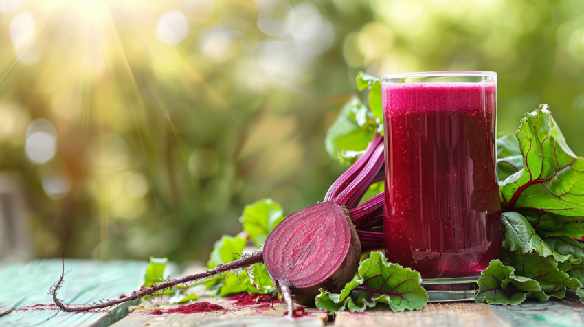 Chitrmela beetroot and a glass of red smoothie in the style of l c0adfc8d b863 4b31 8259 c6795c347832 0