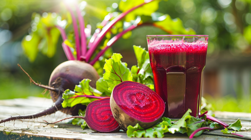 Chitrmela beetroot and a glass of red smoothie in the style of l c0adfc8d b863 4b31 8259 c6795c347832 2