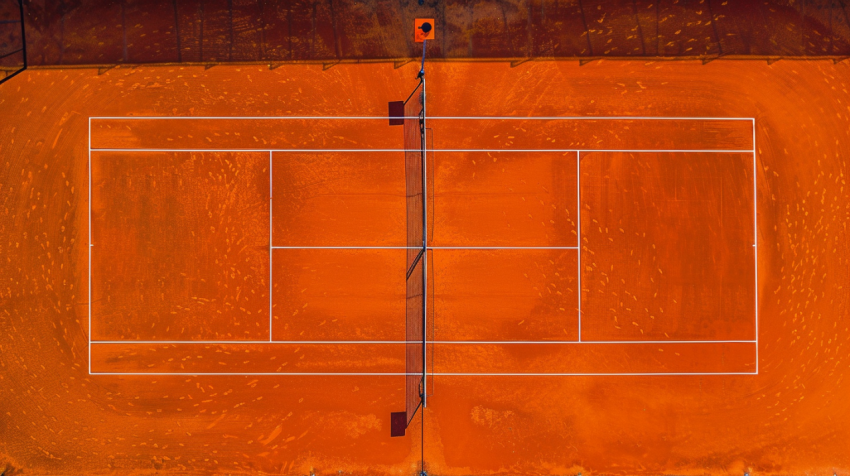 Chitrmela clay tennis court top view clean style ar 169 e9bed619 0e0b 41af b179 d0b9eb265743 0