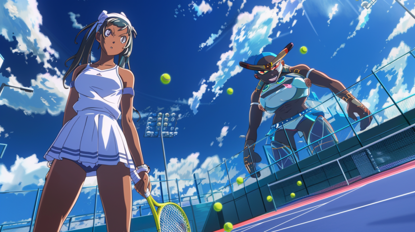 Chitrmela create an anime style image of coco gauff standing on  4ca2ebad 9963 44c1 8fa7 48350f8f4575 1