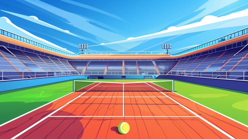 Chitrmela Tennis game flat color vector illustration  top angle  077d8058 df44 46f6 8642 5e3c857034bd 2