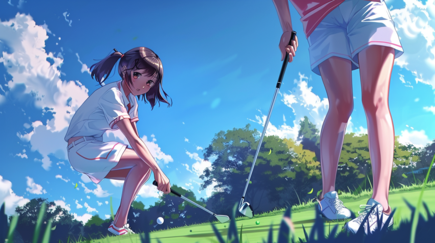 Chitrmela anime style girl playing golf   ar 169   stylize 50 f8a11d08 d525 4e44 8f3b 8d39d59e988b 2