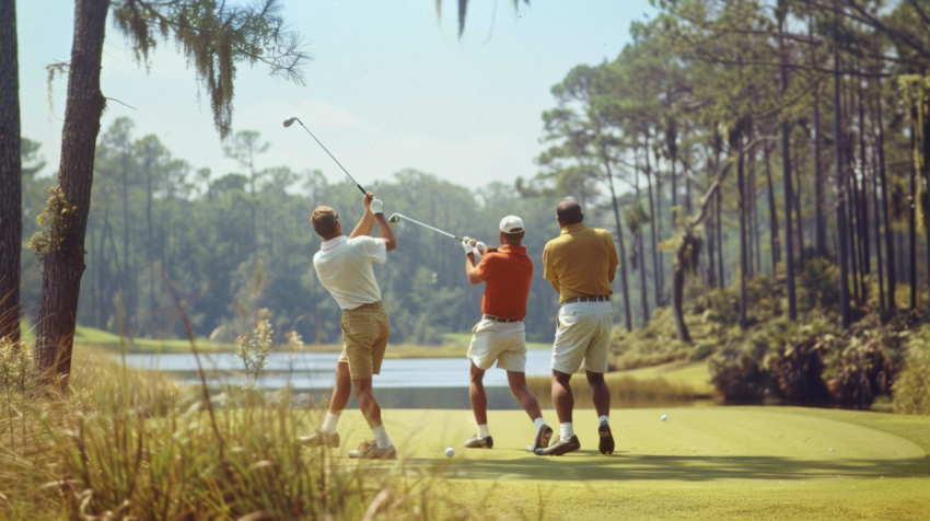 Chitrmela color image of three men golfing in in late 1960s   ar 2d4553d8 5d7c 486e 86eb 65290f9ab6d6 2