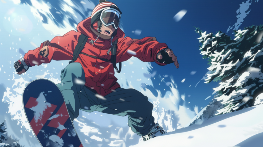 Chitrmela an anime snowboarder shredding on the slopes shocasing 63f7c53a 661e 41fd b0c1 c13933340f12 0