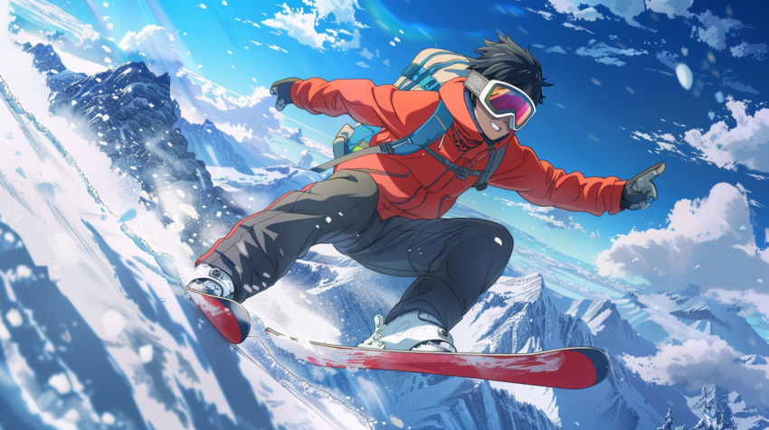 Chitrmela an anime snowboarder shredding on the slopes shocasing 63f7c53a 661e 41fd b0c1 c13933340f12 2