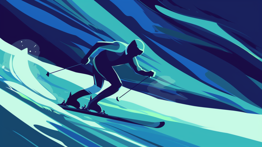 Chitrmela ski runner vector in abstract style vector flat design 8723096b 51a7 4118 bea8 31f2520b6b9b 0