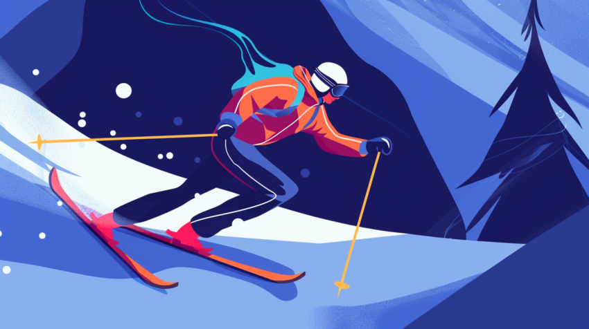 Chitrmela ski runner vector in abstract style vector flat design 8723096b 51a7 4118 bea8 31f2520b6b9b 1