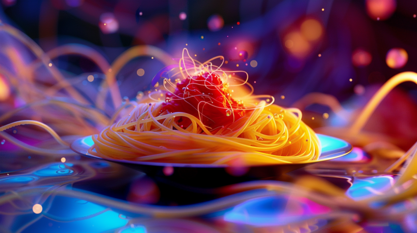 Chitrmela retrofuturistic plate of spaghetti in the style of ser fdd99f72 6263 4e9d a03e 611010988c59 1