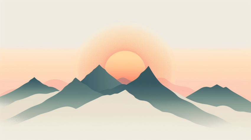 Chitrmela minimalist design of a mountain landscape with a sun r 22704442 169b 415e 8a3b 242f4c6a60e1 0