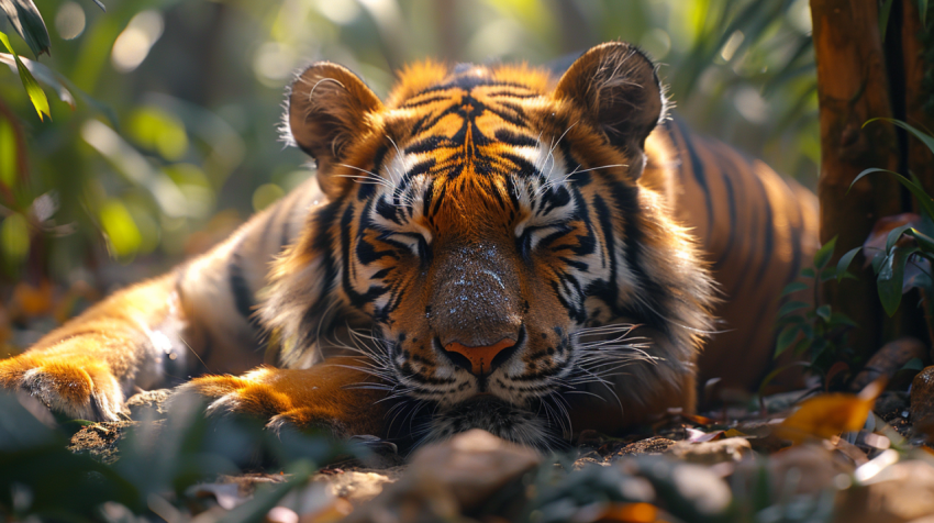 Chitrmela a tiger in the jungle laying on the ground resting wit 1c7b0a96 a4d7 466b 8b57 5ea2fdbb0e0d 2