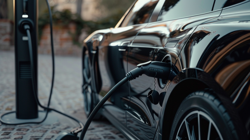 Chitrmela close up of an electric car being charged cable is bla 46c6dc9e cd6c 4e9f 913e df07909cc9a7 1