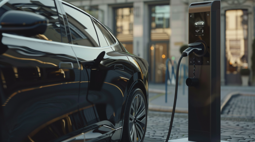 Chitrmela close up of an electric car being charged cable is bla 46c6dc9e cd6c 4e9f 913e df07909cc9a7 2