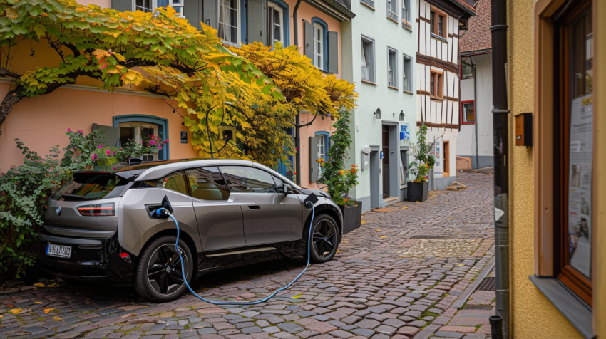 Chitrmela Electric car Ionic 5 is parked in Lohr am Main downtow 258df296 d94f 48ed ac73 48e0191b2c0c 1