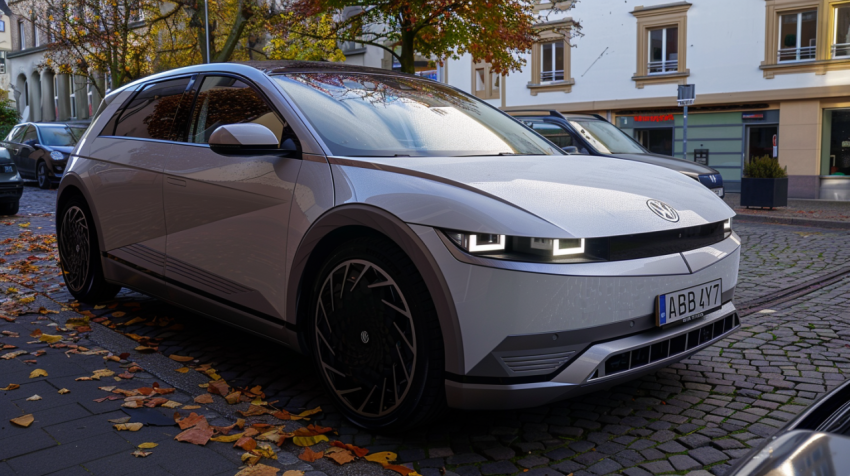 Chitrmela Electric car Ionic 5 is parked in Lohr am Main downtow 258df296 d94f 48ed ac73 48e0191b2c0c 3