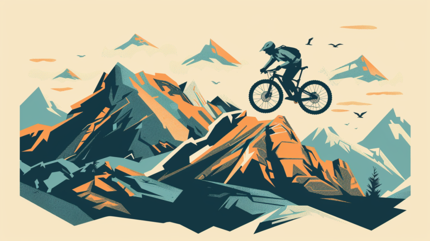 Chitrmela a modern mountain biking illustration which showes the 829dd99f 11df 4324 bf57 0137289eb9c8 2