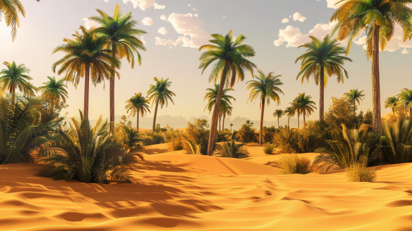 Chitrmela desert libia with some palms landsape style 3d illustr 9c8bb15c 9639 4e37 a747 1cf7a7ec34e5 3