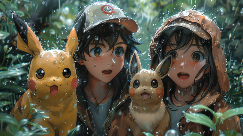 Chitrmela a Pokmon couple surrounded by pikachus and Eevees Pokm 077c5f2d 293c 4be5 8c05 a9b09a3bed77 1