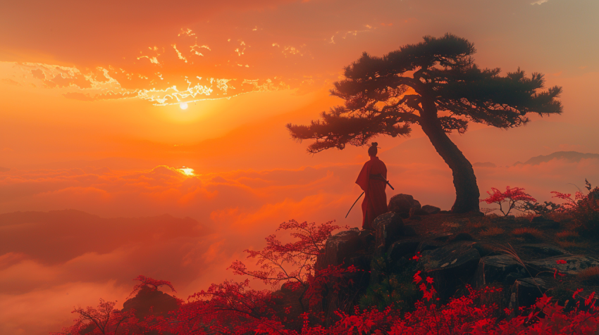 Chitrmela ninja standing on a tree holding a katana   ar 169   s 3596e165 4a7c 43ac b191 502dad1cfc97 3