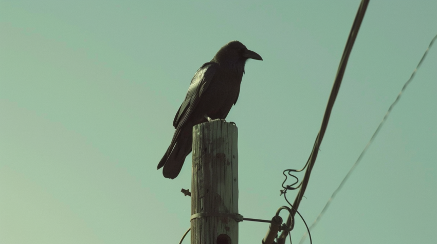 Chitrmela a crow is sitting on telephone pole looking straight   3ba77f1e a82d 485e bef0 99a88bfc7a2e 3