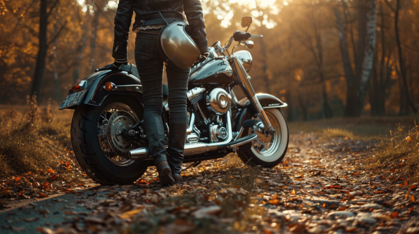 Chitrmela Woman holding motorcycle helmet leaning against his Ha 5e595b59 e82b 4263 9b54 2d3a13b0ddc8 3