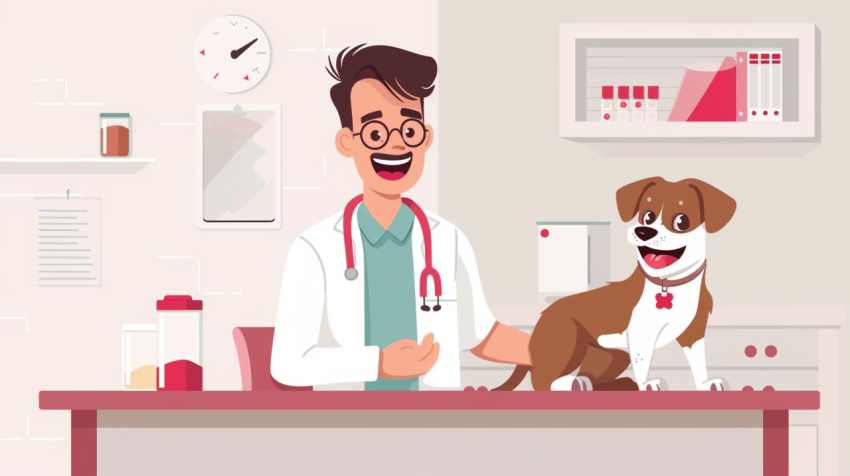 Chitrmela Happy Veterinarian or Doctor With Dog at Vet Clinic  C a7ecd1a2 e953 4994 be75 ba11f4744906 3