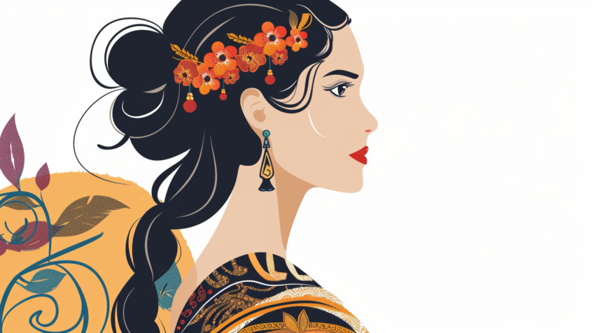 Chitrmela flat vector design greek queen with beautiful dark hai 23448d2f cd0c 4619 b5bb 742cd14f81bb 0