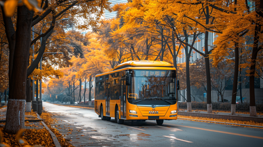 Chitrmela yellow modern bus on road real photo    ar 169   style f2c3bf0c 4eee 492f a1b7 7f9a5de1f314 0