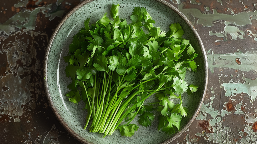 Chitrmela Cilantro white plate food photography   ar 169   styli a44f0c0c 72d5 45e7 9b36 08863c75f565 0