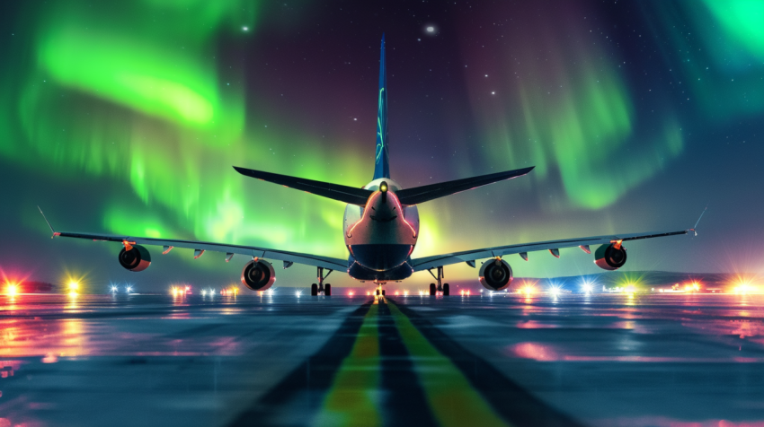 Chitrmela 11 boeing planes on the runway northern lights in the debb036a 8130 4b07 b26e 18ceca0f9b1c 1