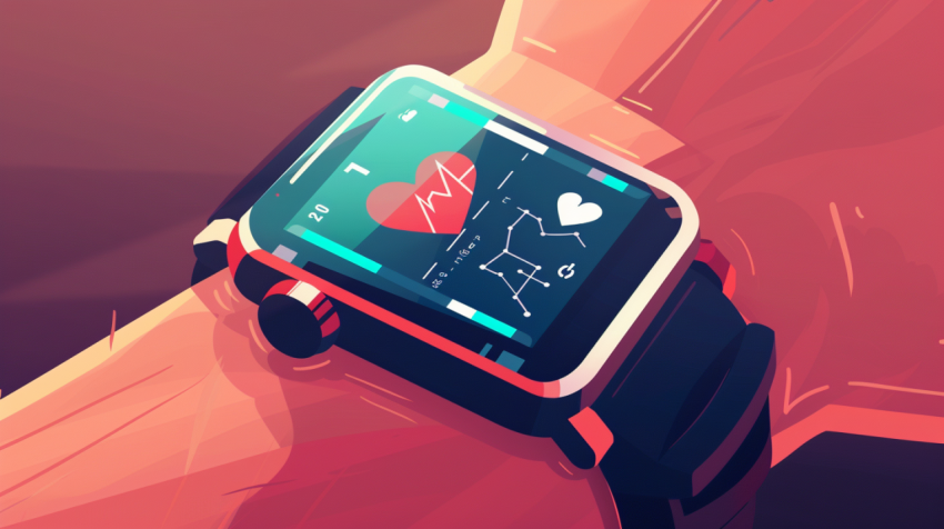 Chitrmela A close up illustration of a smartwatch worn on a huma 1cf257c2 6a94 4216 a8d7 653f164b0dfb 3