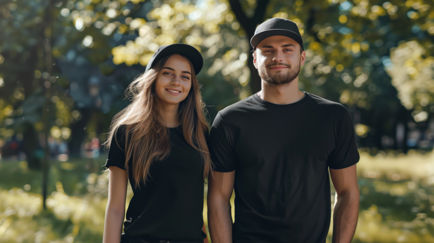 Chitrmela mockup a girl and his boyfrend wearing black Basic t s fa7836f9 2cbe 4234 9dad a15a3f78a200 0