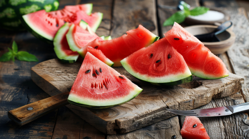 Chitrmela Cut delicious ripe watermelon on wooden table   ar 169 634a7695 6d4b 478b b5ee 91e69b5ae2a9 2