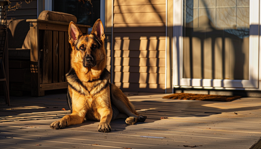 Chitrmela German shepherd fully alert on the yard of his house   8f8c421d afe5 4be1 a119 413ccf27b052 1