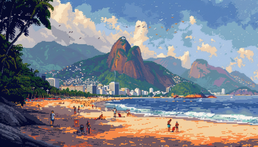 Chitrmela an axonnometric lofi scene of rio de janeiro  pixel ar ea74e6c0 a64d 4f22 b100 fc602befc54a 0