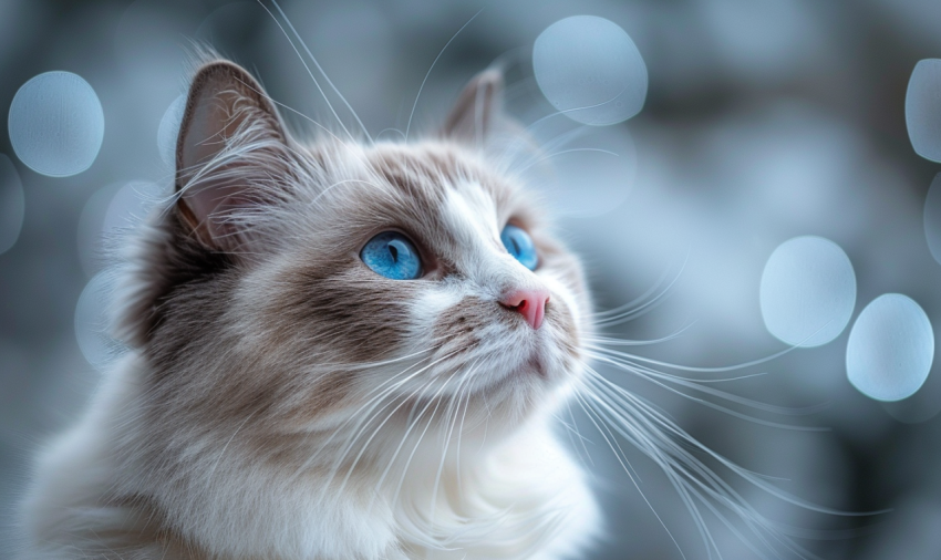 Chitrmela Close up shot of cute Ragdoll cat pink and white backg cda32a30 00b7 4c5b 8abf 17a8904bf8a7 1