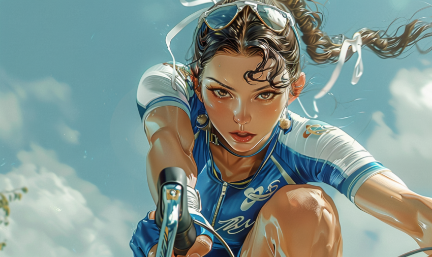 Chitrmela Chun Li of Street Fighter  wearing cycling clothes rid bdcb2ea0 25c6 4000 98c9 3179093c7ebd 1