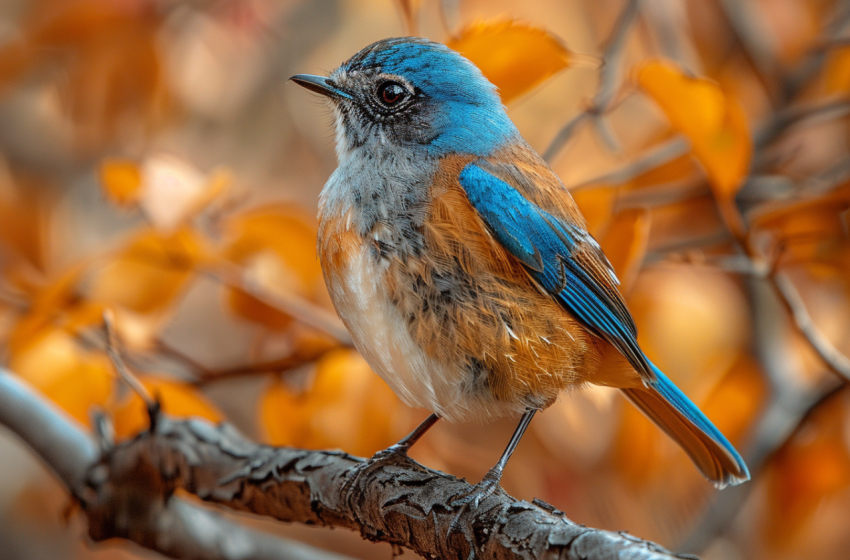 Chitrmela blue and brown bird sitting in wooded area of tree in  a035fda4 fa2e 4ce7 a786 6b5f2cffc3c4 0