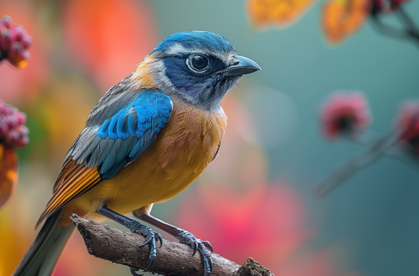 Chitrmela blue and brown bird sitting in wooded area of tree in  a035fda4 fa2e 4ce7 a786 6b5f2cffc3c4 1