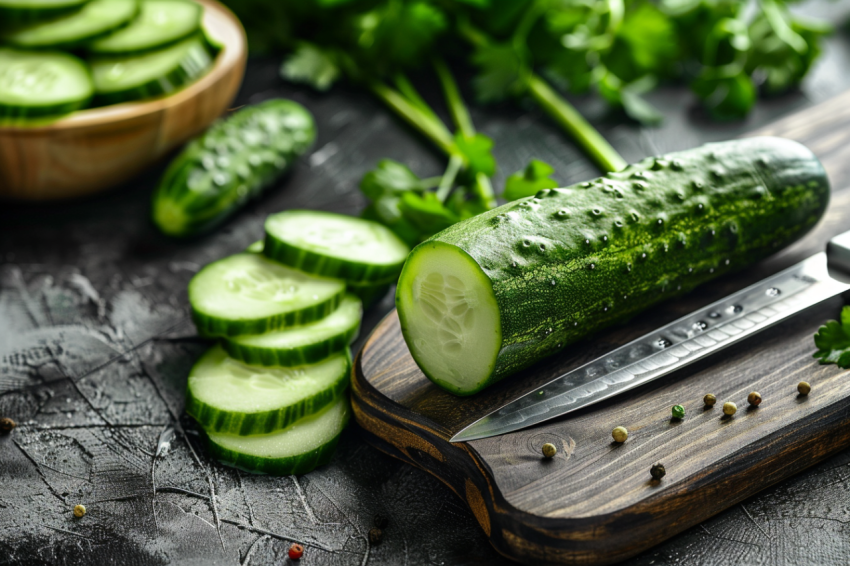 Chitrmela fresh cucumber cut with a knife on a wooden board spac 1802cecf dc43 45e5 bed3 ecc33720b9e1 2