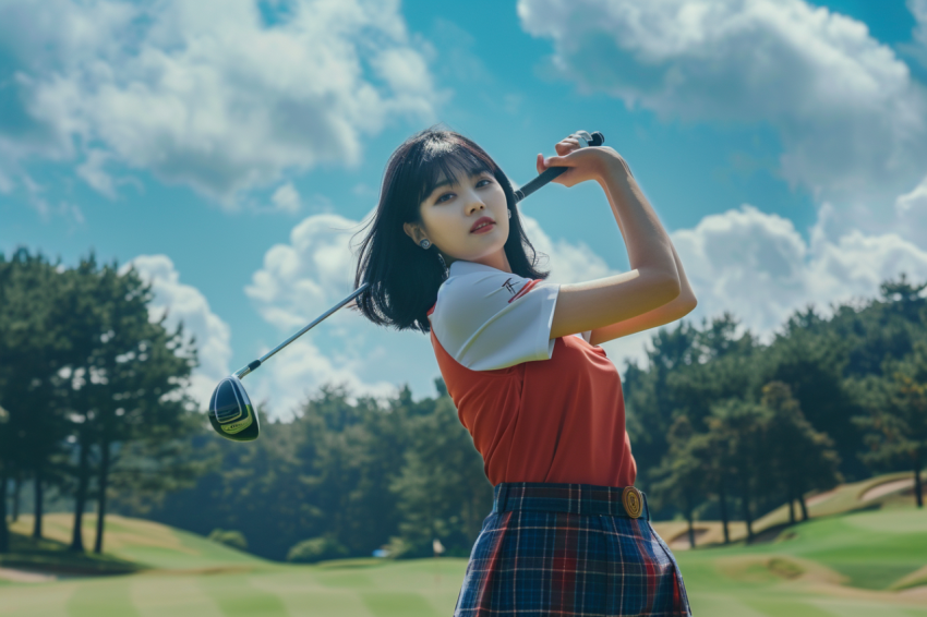 Chitrmela beautiful kpop singer in golf shirt and golf skirt on  f3a3611b 21af 4abe 89d1 d266e37d8eda 1